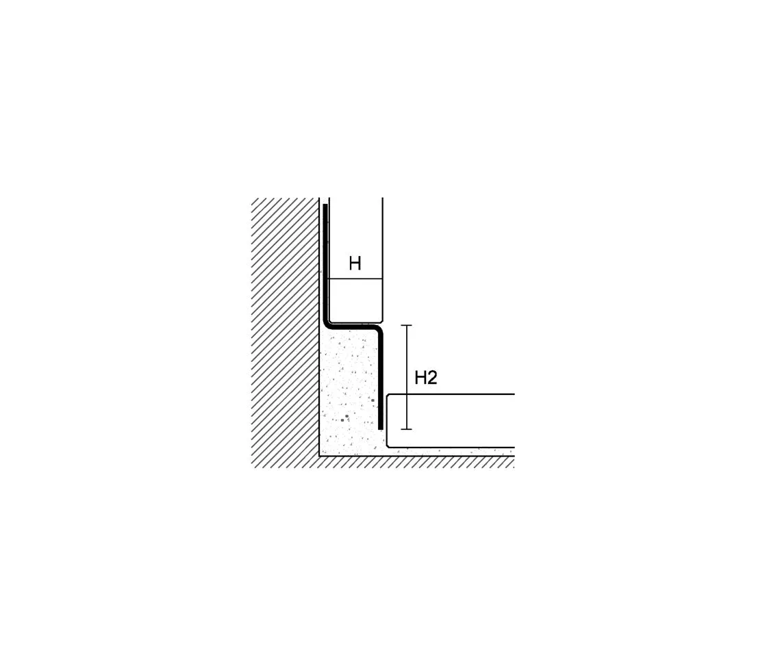 Wandprofil 125cm 10/23mm V2A